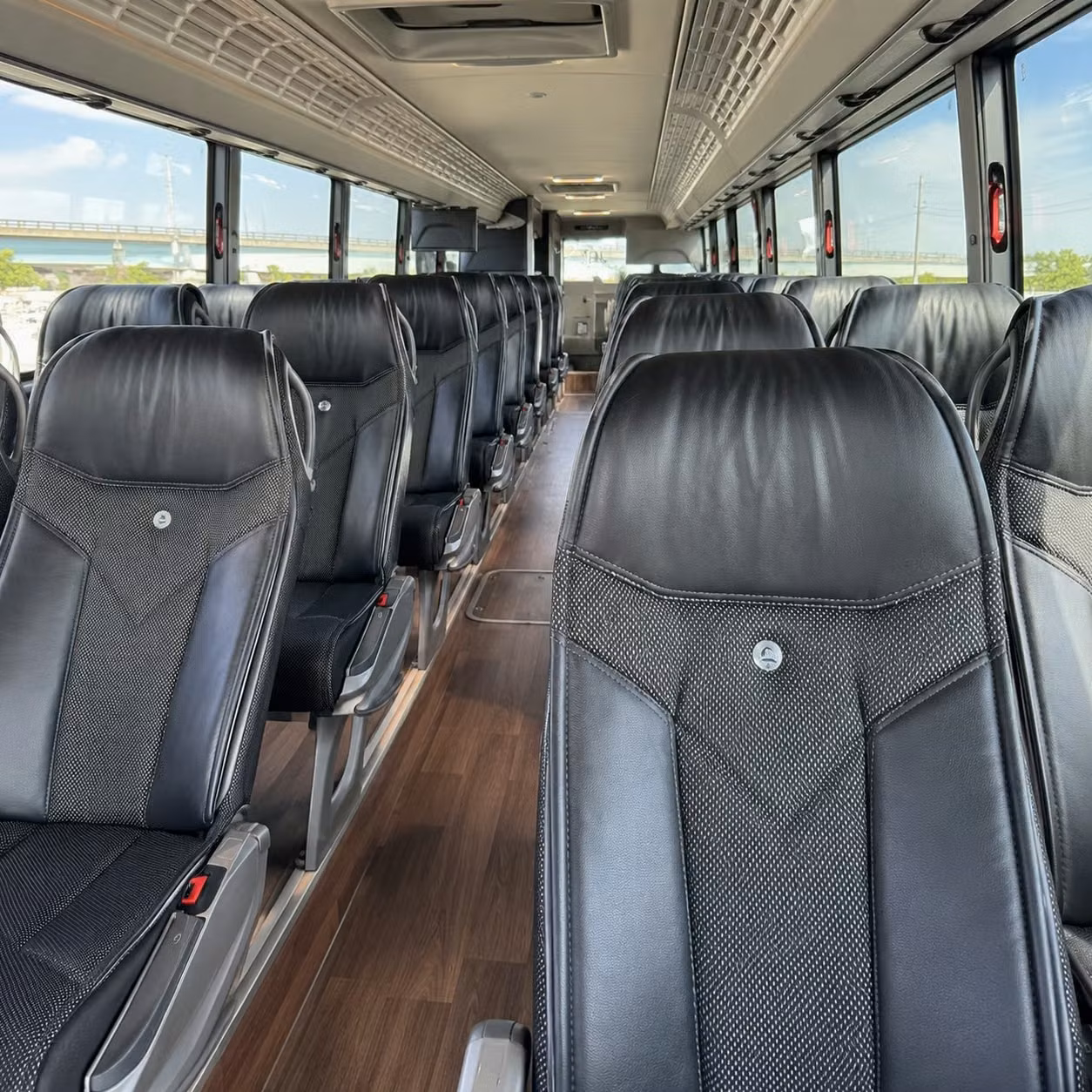 woodbridge charter bus rental interior